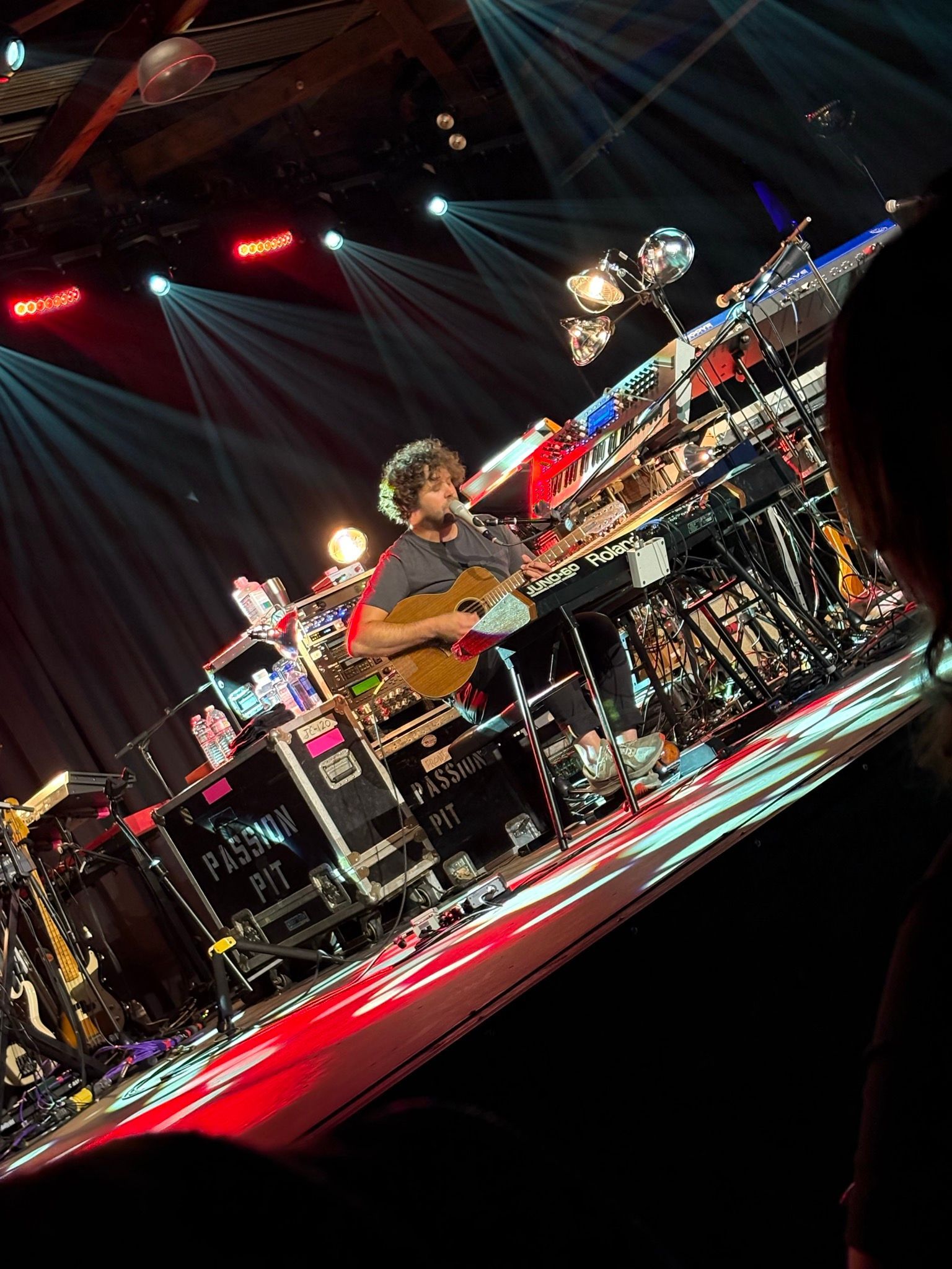 Michael Angelakos of Passion Pit performing a solo acoustic song at Globe Iron in Cleveland [06/25/2026]